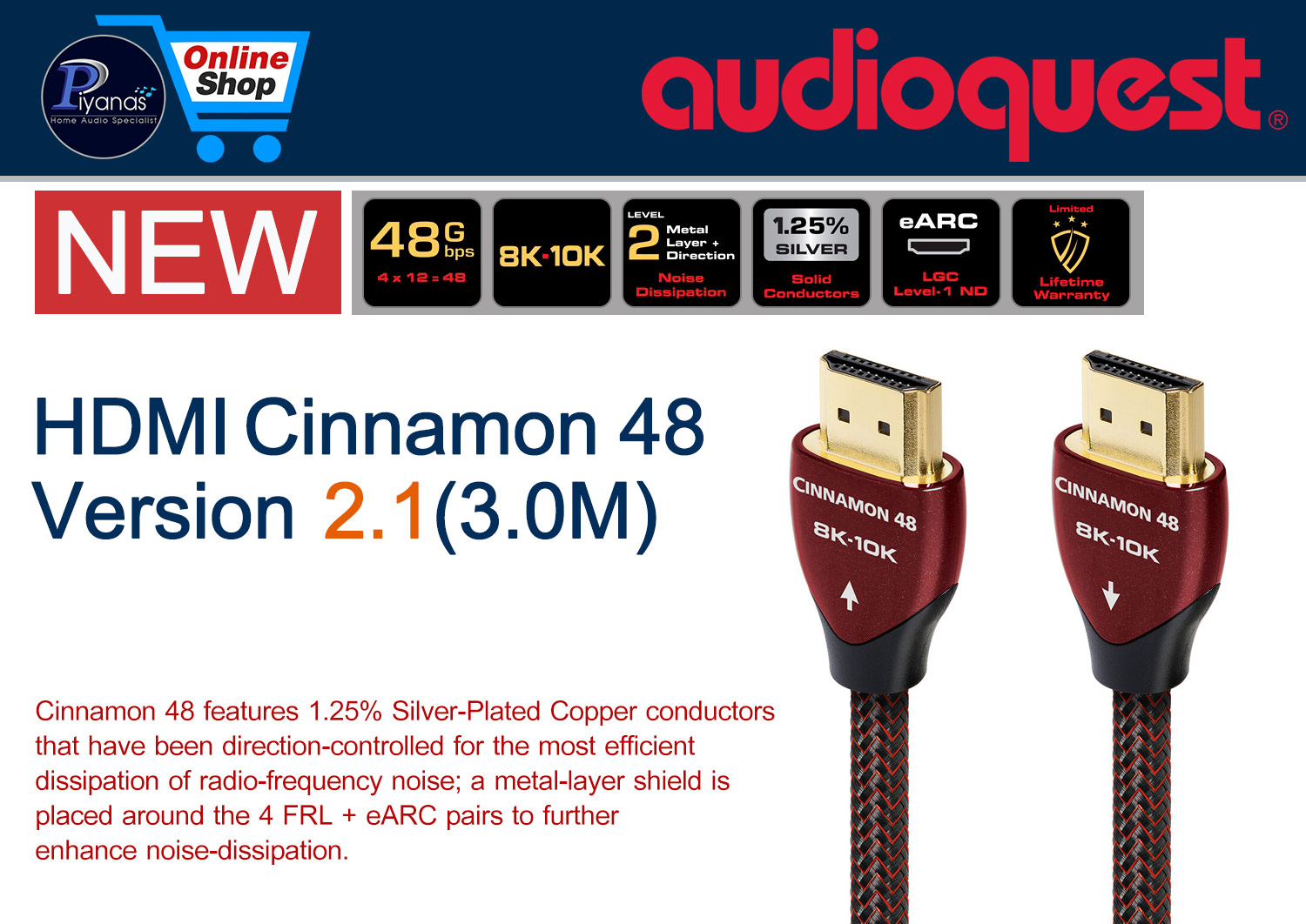 HDMI-Cinnamon 48 Version 2.1 (3.0M)