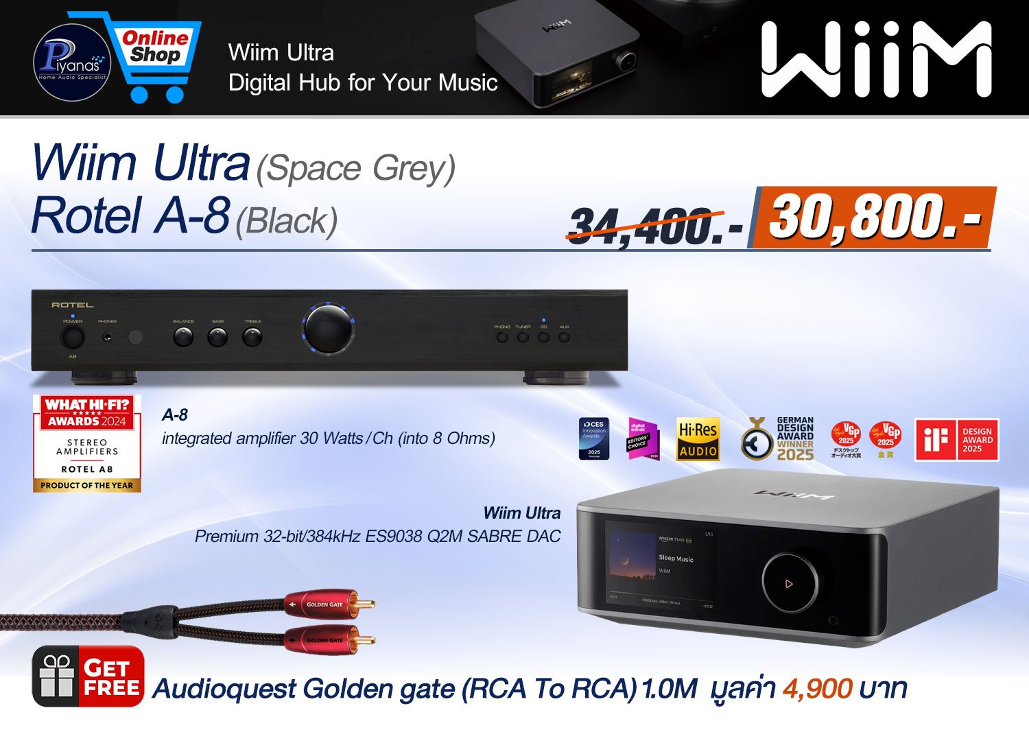 Wiim Ultra + 
Rotel A-8 (Black)